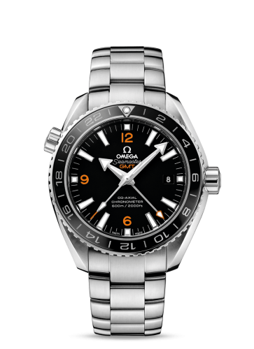 Omega Seamaster Planet Ocean 600M Co-Axial 43.5 GMT Stainless Steel / Orange Numerals / Bracelet